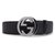 Gucci Black Leather Embossed Belt Size 85 Schwarz Leder  ref.224744