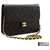 CHANEL Small Chain Shoulder Bag Clutch Black Quilted Flap Lambskin Leather  ref.224778