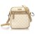 Gucci White GG Supreme Crossbody Bag Brown Beige Leather Cloth Pony-style calfskin Cloth  ref.224932