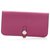 Hermès Hermes Pink Dogon Leather Long Wallet Pony-style calfskin  ref.224954