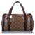 Gucci Brown GG Crystal Duchessa Boston Bag Beige Dark brown Leather Plastic Pony-style calfskin  ref.225014