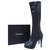 Chanel Matelasse CC Logo Black Leather Boots Sz.38  ref.225068