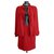 Chanel 8K $ Bombay Anzug Rot Tweed  ref.225070
