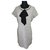 Robe Carel Weill Coton Lin Tweed Acrylique Noir Blanc Multicolore Blanc cassé  ref.241203