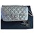 Chanel Timeless Classic Mini Silver Metallic Pixel Effect Bag Silvery Leather  ref.225215