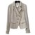Chanel 10A Beige Crested lined Breasted Jacket Sz.38 Linen  ref.225223