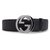 Taille de ceinture en cuir noir Gucci en relief 85  ref.225454