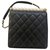 Timeless Bolso Chanel Flap con perlas Negro Cuero  ref.225468