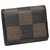 Fendi Brown Tri-Fold Pequin Small Wallet Black Leather Plastic Pony-style calfskin  ref.225654