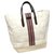 Tote bag in tela bianca web Gucci Bianco Multicolore Pelle Vitello simile a un vitello Panno  ref.225659