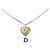 Dior Silver D Logo Heart Shell Necklace Silvery Metal  ref.225855