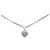 Dior Silver Heart Pave Stone Necklace Silvery Metal  ref.225863