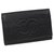 Porta-chaves Chanel Black CC Caviar Preto Couro  ref.225903