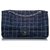 Sac à rabat simple en tweed bleu moyen Chanel Tissu  ref.225919