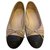 Chanel Flats Beige Leather  ref.226009