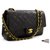 Chanel 2.55 lined flap 10" Chain Shoulder Bag Black Lambskin Leather  ref.226137
