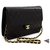 CHANEL Chain Shoulder Bag Clutch Black Quilted Flap Lambskin Leather  ref.226138