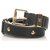 Cinturón Suhali con tachuelas negras de Louis Vuitton Negro Dorado Cuero Metal Cabra  ref.226342