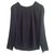 Vintage Top minimalista com costura contrastante em branco. Azul marinho Azul escuro Viscose  ref.226456
