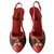 Louis Vuitton Heels Brown Red Leather Exotic leather  ref.226789
