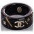 Chanel Black CC Camellia Ring White Plastic  ref.226927