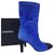 Chanel Gabrielle Blue Suede Heeled Boots Sz.37,5  ref.227174