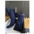 Chanel Camellia rain boots Navy blue Velvet  ref.227588