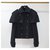 Caban en laine noire à boutons avec logo CC Chanel  ref.228083