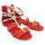 Chanel Des sandales Suede Rouge  ref.228437