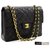 Chanel 2.55 lined Flap Square Chain Shoulder Bag Black Lambskin Leather  ref.228523