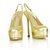 NEU Yves Saint Laurent YSL Tribut TRIBTOO Slingback Heels aus Goldleder 40 Golden  ref.228576