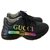 Schwarze Turnschuhe von Gucci Rhyton mit mehrfarbigem Logo Leder  ref.228854