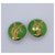 Yves Saint Laurent rizos redondos verdes y dorados Verde claro Acero  ref.229030