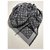 Chal de mezclilla con monograma de Louis Vuitton Negro Seda Lana  ref.229188