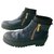 CHANEL Superb blue leather boots Almost new condition T40  ref.229867