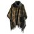 Max & Co Poncho / cape en laine mélangée et cuir véritable Marron Taupe  ref.230273