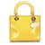 Dior Yellow Lady Dior Patent Leather Handbag  ref.230289