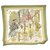 Hermès Foulard en soie plissé imprimé vert Hermes Tissu Multicolore  ref.230338