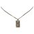 Gucci Silver Ghost Tag Pendant Necklace Silvery Metal  ref.230352