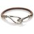 Hermès Hermes Brown Jumbo Hook Leather Bracelet Silvery Metal Pony-style calfskin  ref.230801