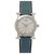 Hermès Hermes Silver H Rondo Uhr HR1.210 Silber Blau Leder Stahl Metall Kalbähnliches Kalb  ref.230808