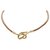 Hermès Pulseira de couro Hermes Marrom Jumbo Hook Dourado Metal Bezerro-como bezerro  ref.230811