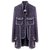 Chanel 9K $ Fantasy Tweed Mantel Marineblau  ref.230903