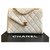 Bolsa vintage Chanel com aba branca com GHW Branco Couro  ref.230979