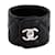 Chanel gestepptes schwarzes Ledermanschettenarmband  ref.230982