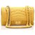 Sac à rabat doublé en coton à point croco jaune Chanel Reissue Tissu  ref.231308