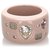 Anel de strass Chanel rosa CC Marrom Bege Plástico  ref.231334
