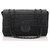 Chanel Black New Travel Line Borsa in nylon con patta singola Nero Metallo Panno  ref.231369