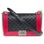 Boy Chanel Handbags Black Red Leather  ref.231589