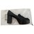Gucci Escarpin Marmont en cuir à franges Noir  ref.231807